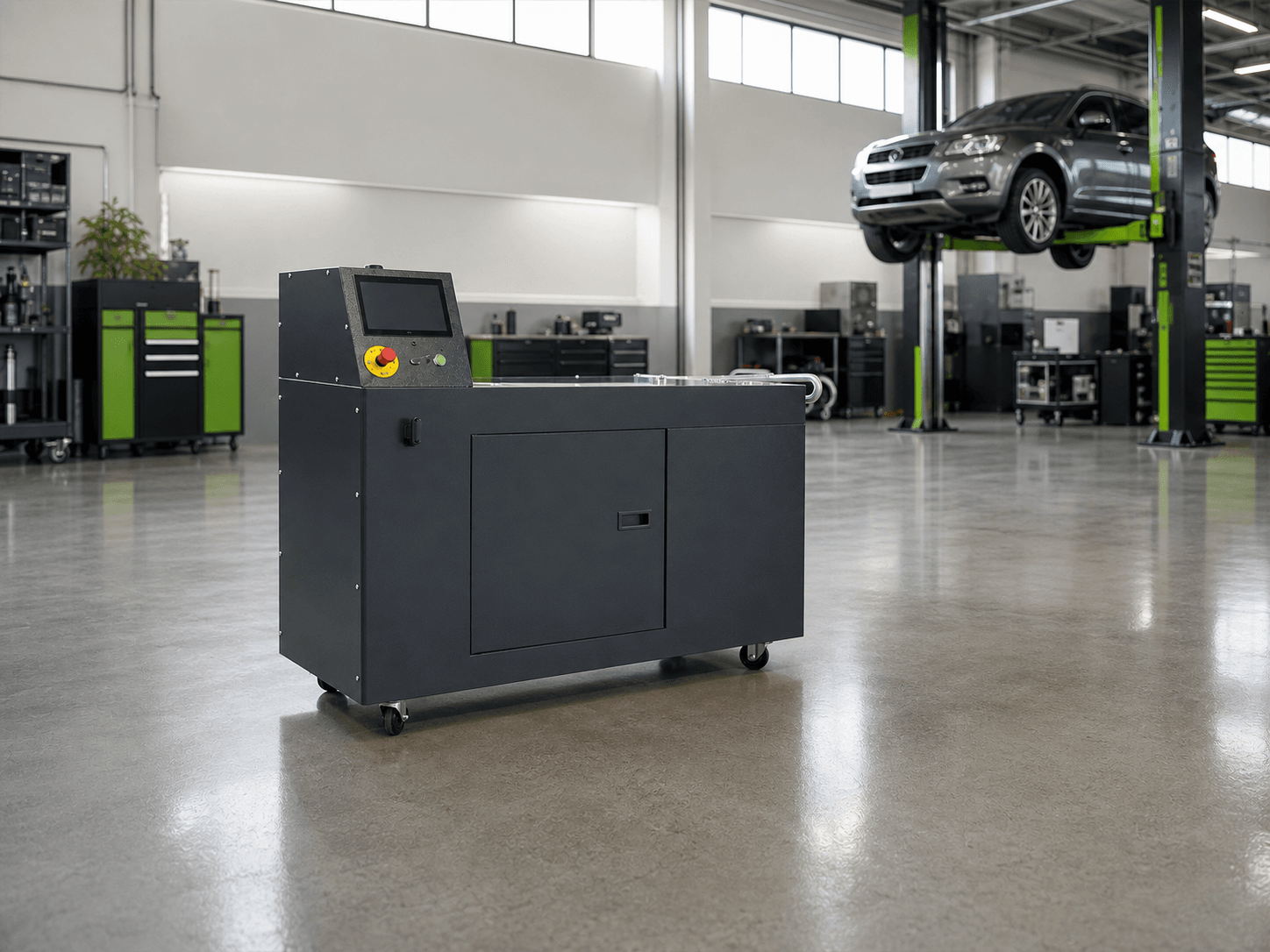 Machine intégrée dans un atelier automobile